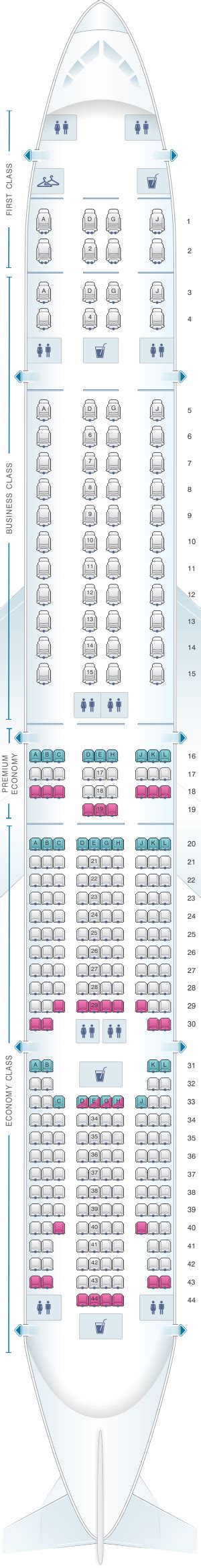 Boeing 777 300er seat map american airlines - 42L. this seat may have limited recline. this seat is near the lavatory. 43L. this seat has extra legroom. no underseat stowage. no under-seat stowage during takeoff and landing. traytable in armrest means narrower seat. 33K. 